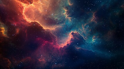 Fototapeta premium cosmic splendor: a stunning view of nebulae and stars in deep space