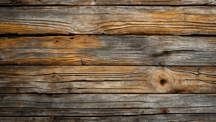 Fototapeta premium Textured wooden surface with natural weathered patterns and variations in color and grain detail.