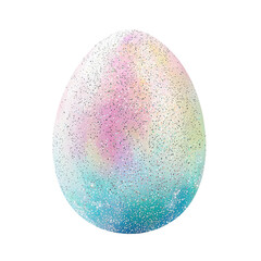 Colorful Pastel Egg with Shimmering Speckles, Perfect for Spring Celebrations and Easter Themes