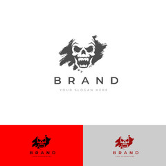 Stylish Skull Logo with Paint Effect for Racing Branding | Fully Editable
