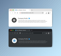 Modern Company Profile and Web Browser Template with Verified Badge and Favicon | Fully Editable