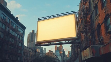 Obraz premium city commercial urban building billboard mockup with illuminated digital display screen for ooh media outdoor advertising and marketing signage in modern branding space