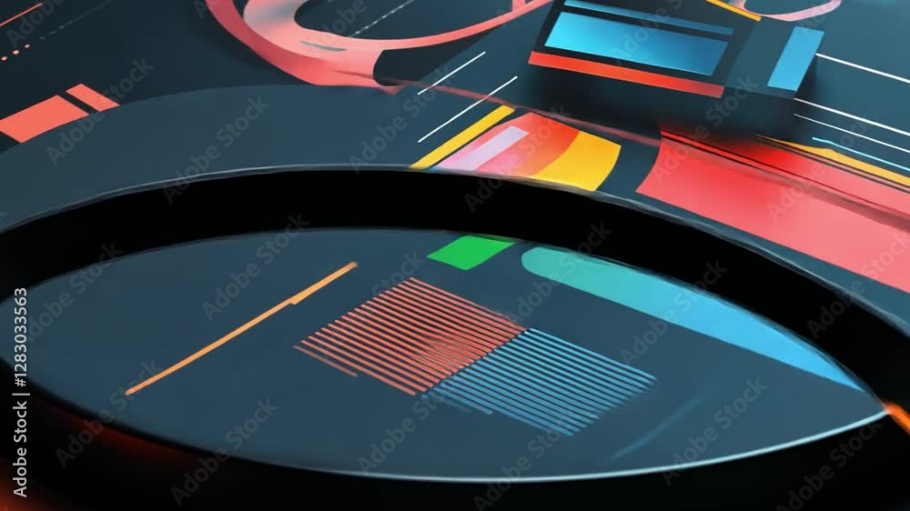 Wall mural vibrant graphic composition: an abstract graphic design showcases a colorful array of geometric shap