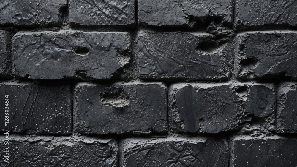 Aufkleber black cement brick wall texture with weathered surface and subtle details ideal for backgrounds and 
