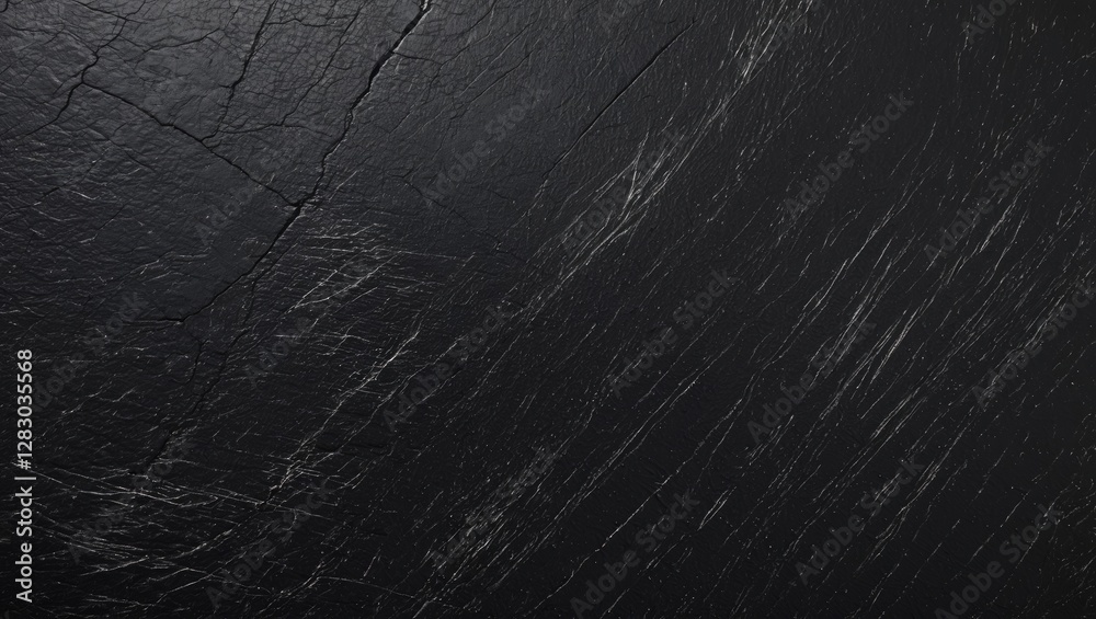 Poster Textured black background with rough, scratched surface ideal for abstract design or artistic projects.