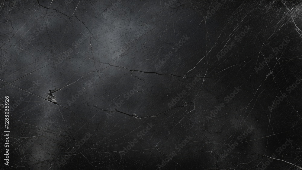 Poster dark grunge background with scratches and an old film effect, featuring a dusty and textured surface