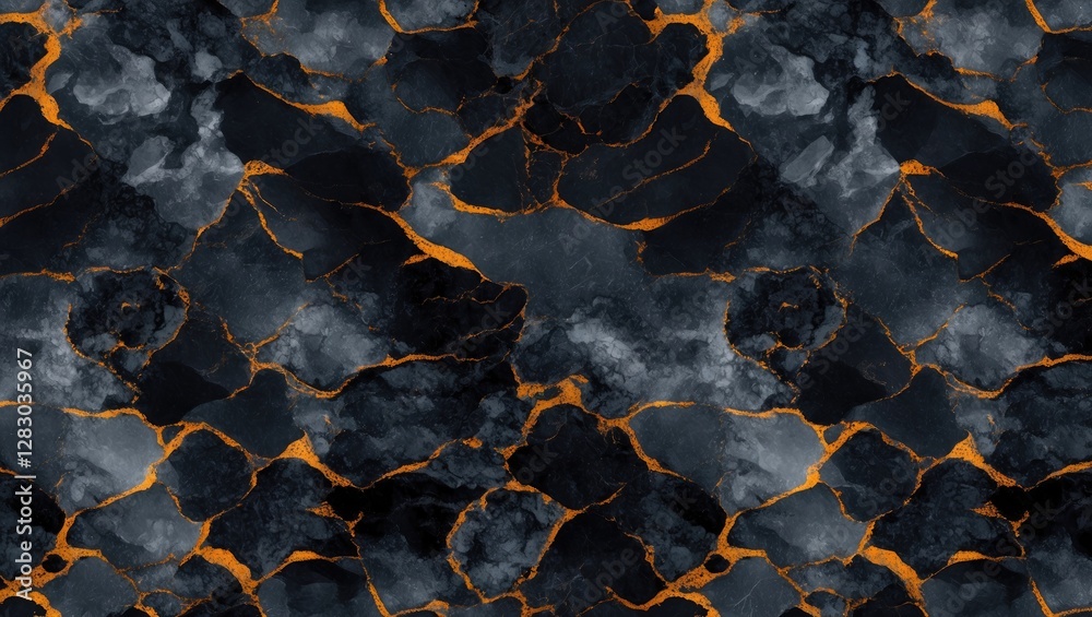 Poster elegant black marble texture with striking orange veining for sophisticated backgrounds and design a