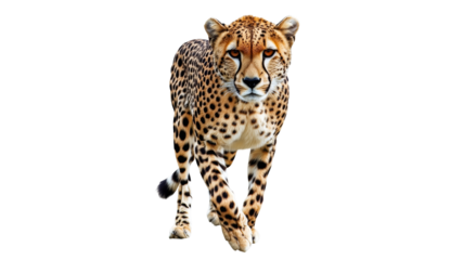 Cheetah walking gracefully in natural habitat