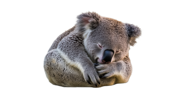 Koala resting peacefully in a curled position