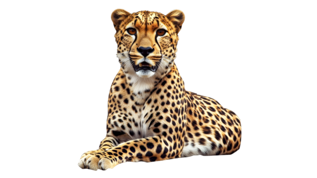 Cheetah resting gracefully in a calm pose