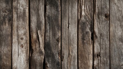Obraz premium Weathered wooden planks wall background with varying textures and tones in natural light