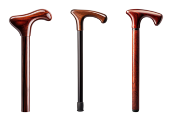 Elegant wooden canes with unique designs