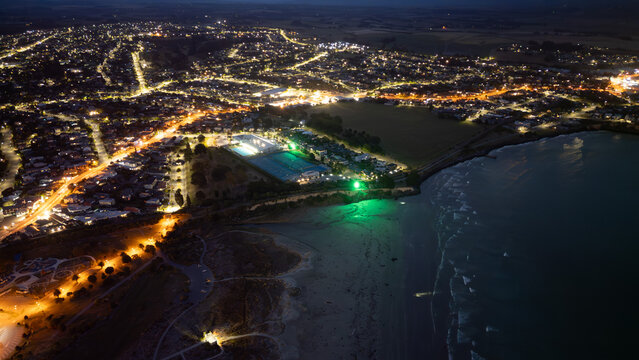 Carline Bay, Timaru Port by night