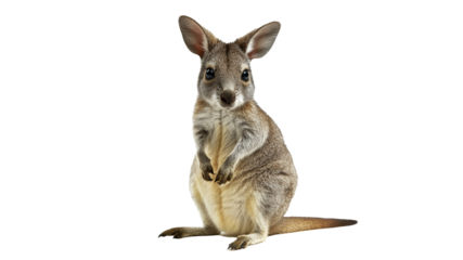 Cute wallaby standing on its hind legs