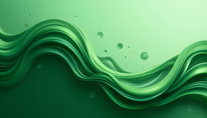 Fototapeta premium 3d green wave background, flowing shapes, dynamic design, high-definition, modern aesthetic, top-down view