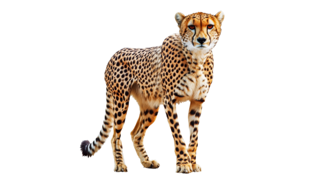 Cheetah walking gracefully in an open environment