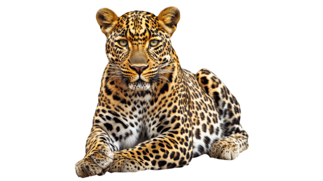 Majestic leopard resting in a serene pose
