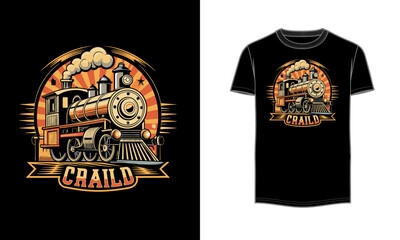 Train T-shirt Design Graphic illustration vector