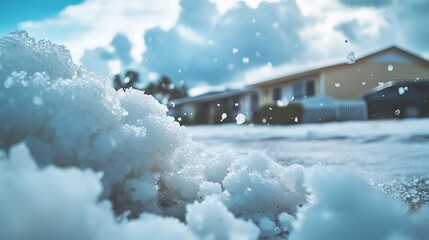 A close-up of very large hail from a natural disaster.
