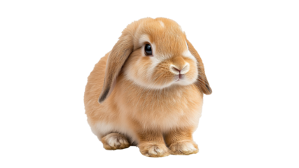 Cute brown rabbit sitting quietly indoors