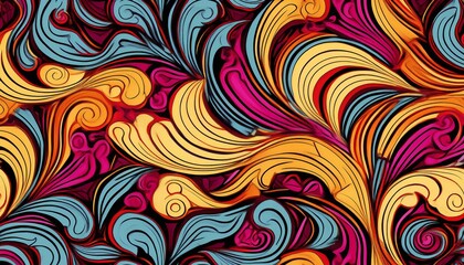 Abstract colorful seamless pattern background. Generated image