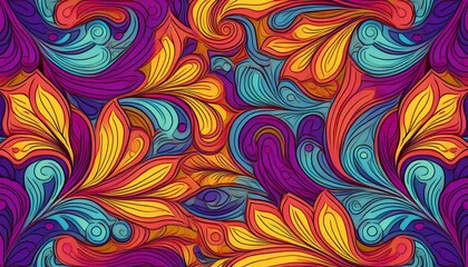 Abstract colorful seamless pattern background. Generated image