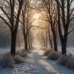Naklejka premium road in the snow