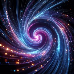 Fototapeta premium Futuristic fractal abstract technology quantum turnnelling effect deep space pattern background 