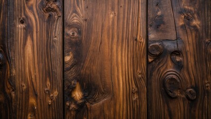 Dark brown wooden texture background with natural grain patterns ideal for rustic or vintage design projects.