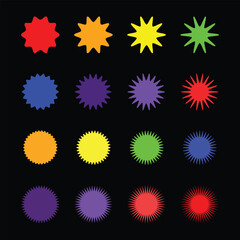 Zigzag Round Circle Wavy Shape Color vector art and illustration.