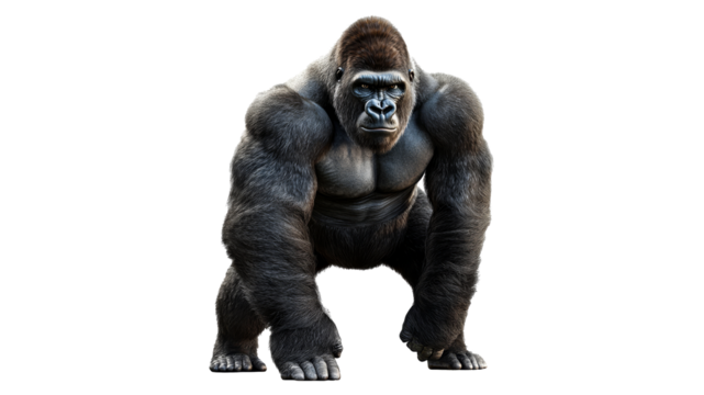 Confident male gorilla in nature