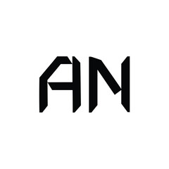 AN monogram logo design letter text name symbol monochrome logotype alphabet character simple logo