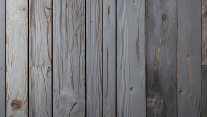Naklejka premium Gray wooden planks arranged vertically with natural grain patterns and textures in a rustic style background