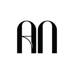 AN monogram logo design letter text name symbol monochrome logotype alphabet character simple logo