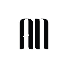 AN monogram logo design letter text name symbol monochrome logotype alphabet character simple logo