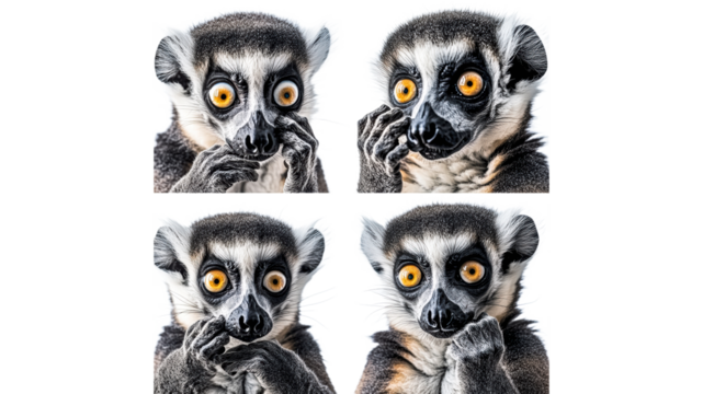 Lemur shows emotions in close ups