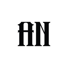 AN monogram logo design letter text name symbol monochrome logotype alphabet character simple logo