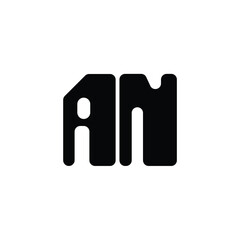 AN monogram logo design letter text name symbol monochrome logotype alphabet character simple logo