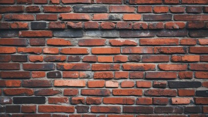 Obraz premium Textured red brick wall background ideal for urban design and architectural projects