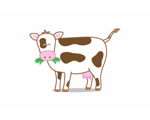 cow on white background