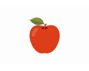red apple on white background
