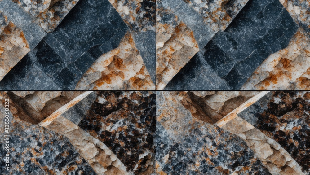 Poster granite natural stone texture background with intricate patterns and colors suitable for various des