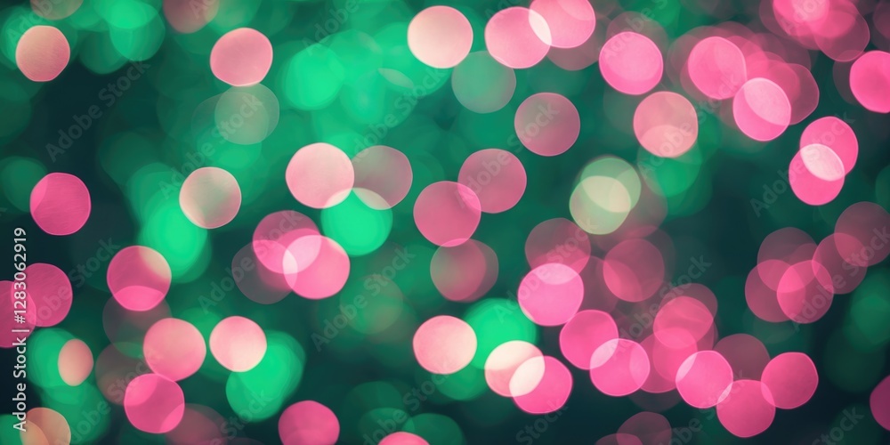 Poster green and pink bokeh abstract background with soft light blur creating a dreamy atmosphere ideal for
