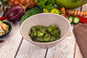 Indian cuisine - Palak paneer cheese with spinach