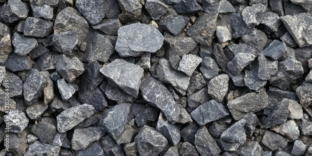 Poster textured grey gravel rocks in a dense arrangement showcase varying shades of grey from light to dark