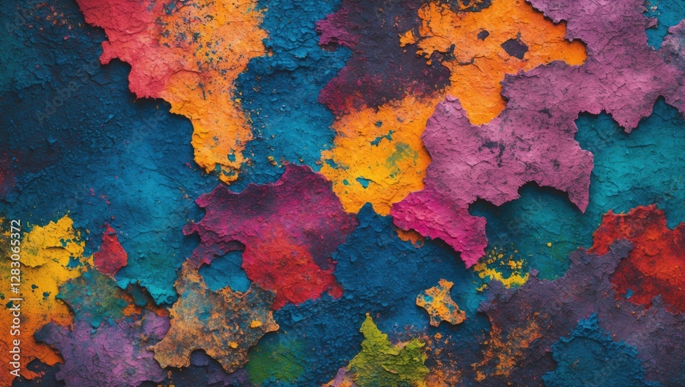 Poster vibrant abstract grunge texture with colorful splashes and layers creating a striking background ide