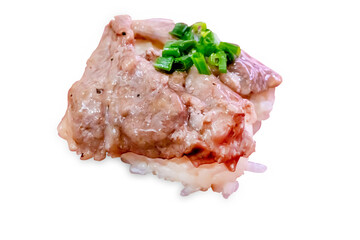 Top view of Grill wagyu sushi sushi, focus selective