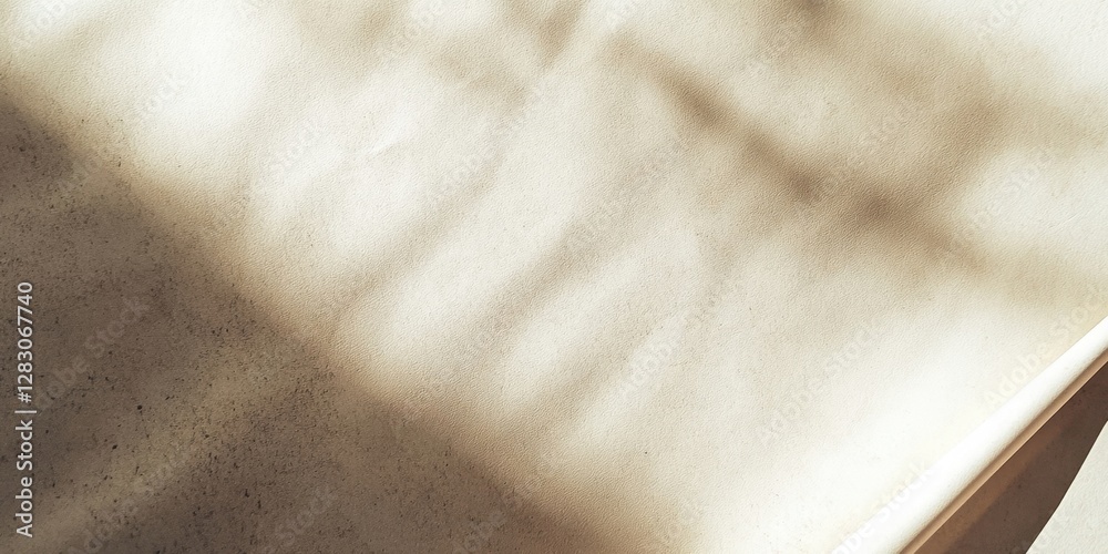 Leinwandbilder warm beige textured paper surface with soft shadows creating an artistic effect, angled view highlig