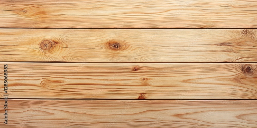 Poster light untreated pine wooden planks with natural grain pattern in warm beige tones top down view idea