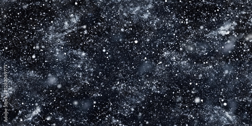 Fototapete seamless winter background pattern featuring a dark blue base with scattered white snowflakes and su